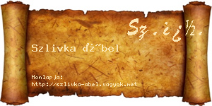 Szlivka Ábel névjegykártya