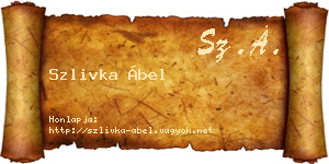 Szlivka Ábel névjegykártya