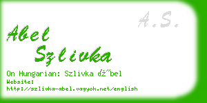 abel szlivka business card